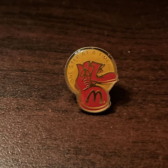 McDonald’s “One Step At A Time” Ronald Clown Shoes Employee Lapel Hat Pin - Picture 1 of 3
